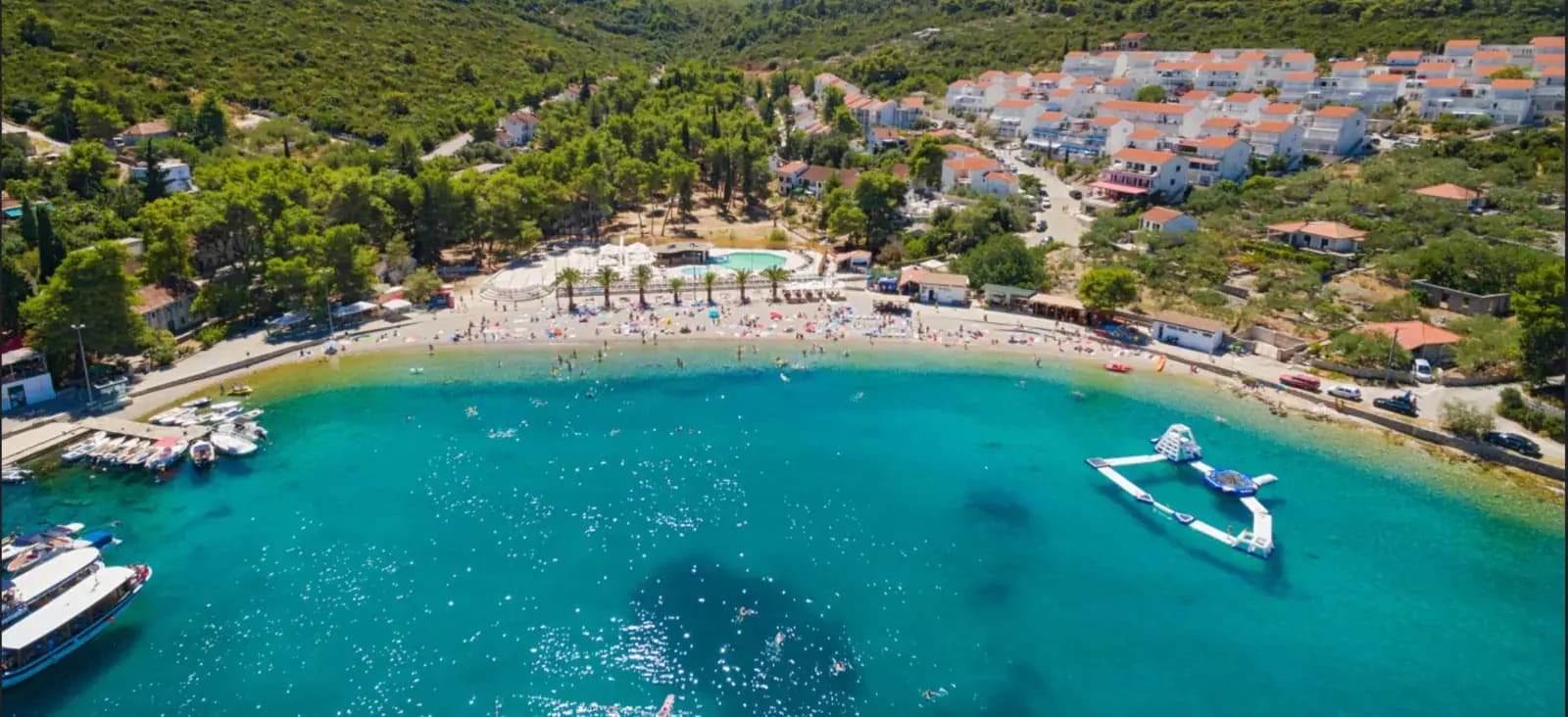 Nečujam Bay on Šolta Island - turquoise waters and pine-covered shoreline, a highlight of the Blue Lagoon tour from Split